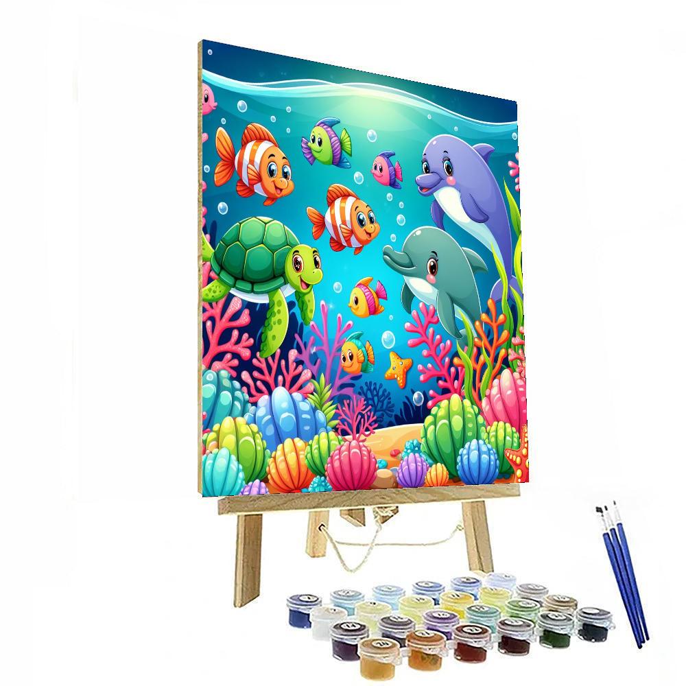 Happy Undersea Adventure Paint By Numbers Art