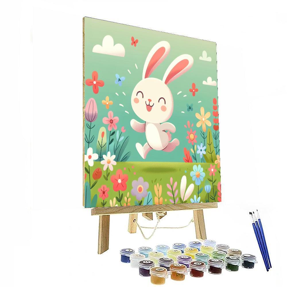 Bouncing Bunny Escapade Number Painting