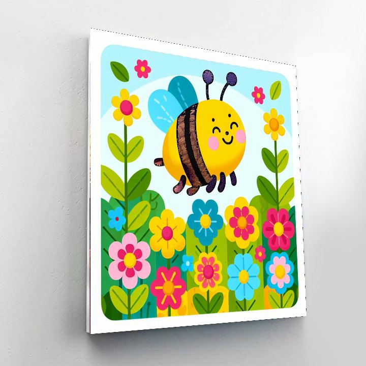 Busy Bumblebee Garden Number Painting