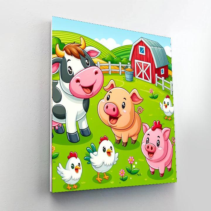 Animal Friends On The Farm Paint By Number