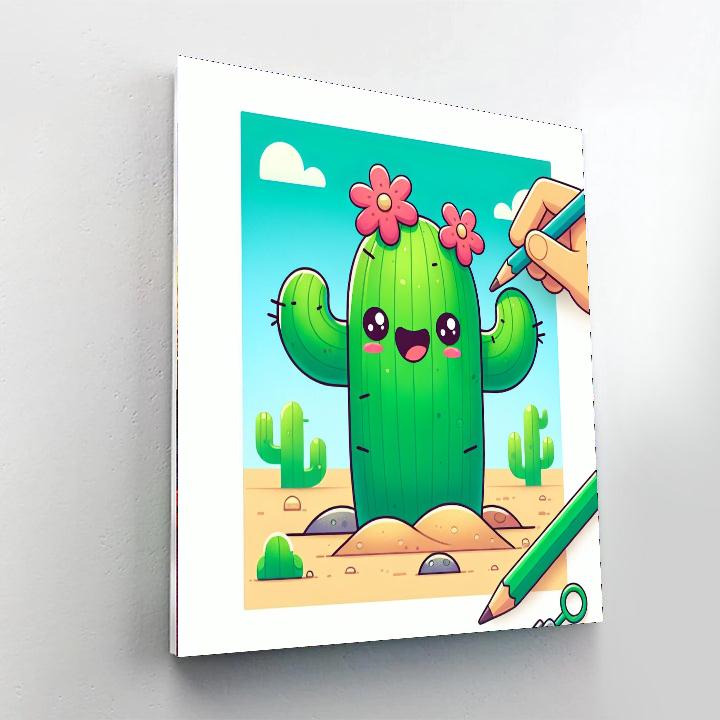 Funny Cactus Painting By Numbers Kit