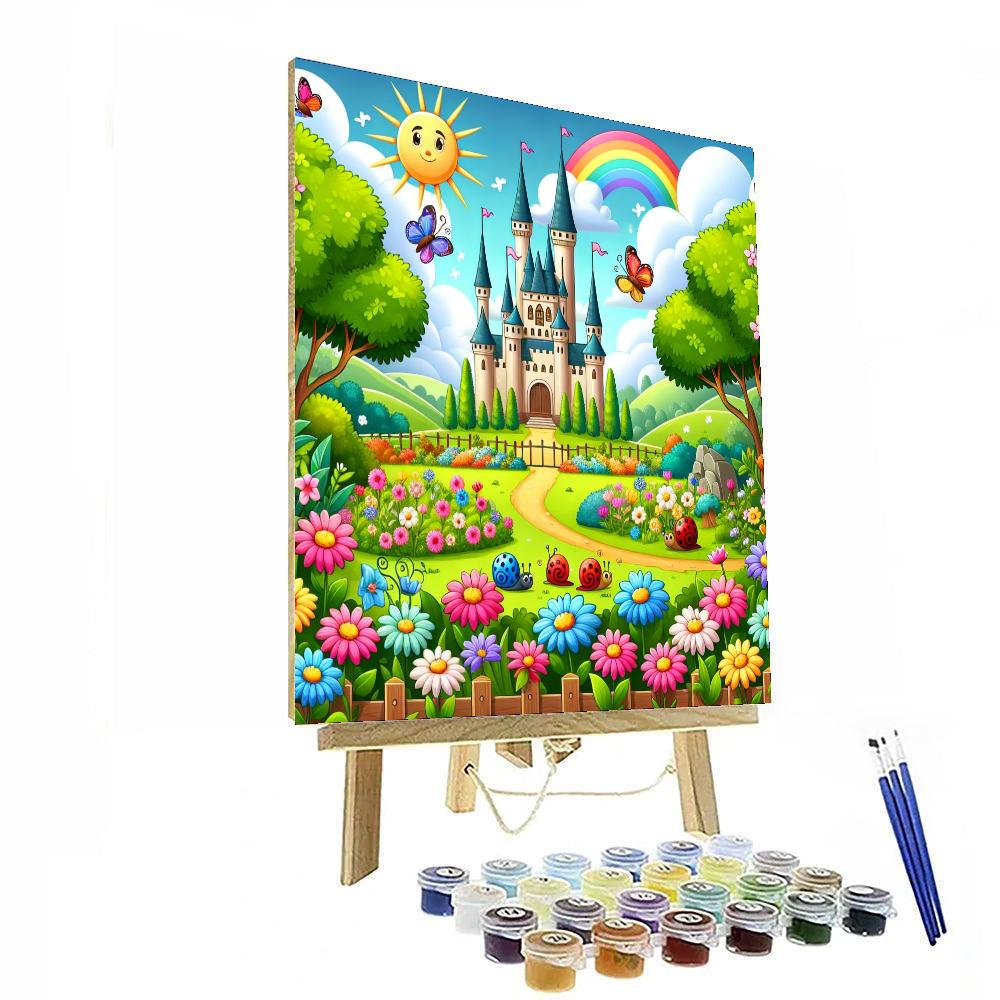 Charming Castle Gardens Painting Number Kit