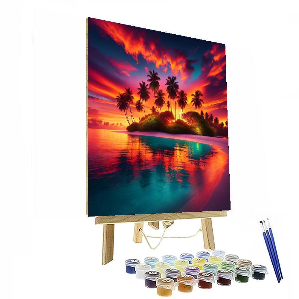 Island Sunset Bliss Paint By Numbers Art
