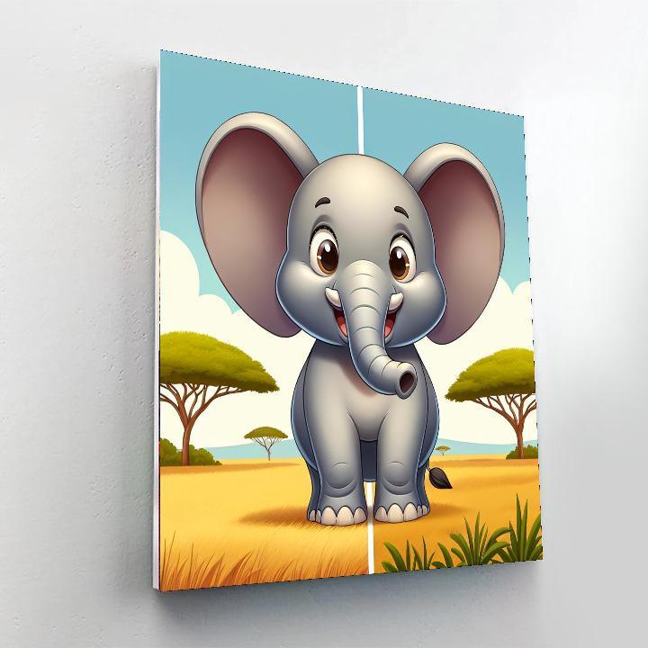 Elated Elephant Painting By Numbers Kit