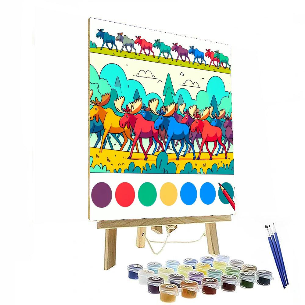 Moose’s Majestic March Paint By Numbers