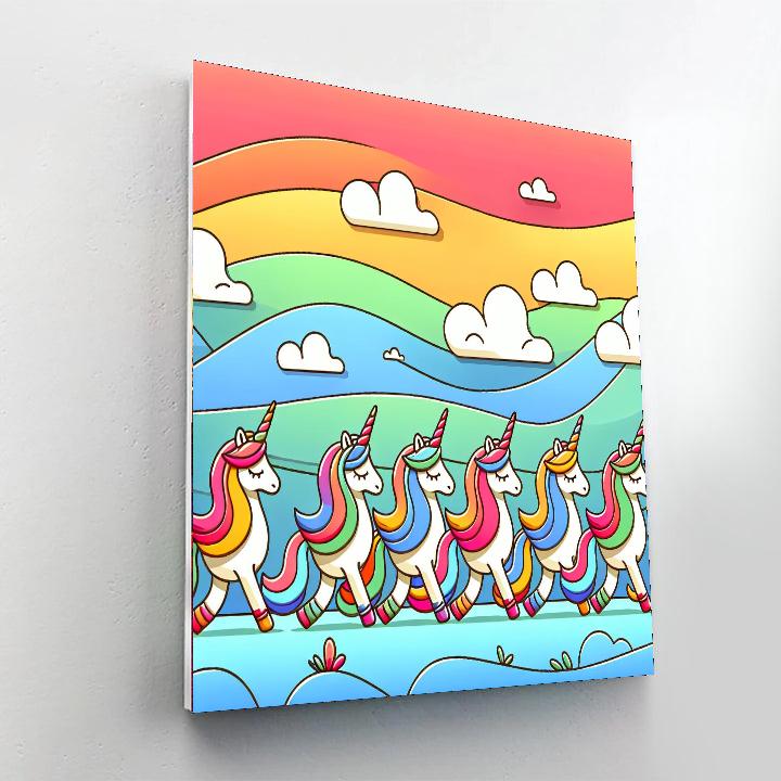 Dreamy Unicorn Parade Number Painting