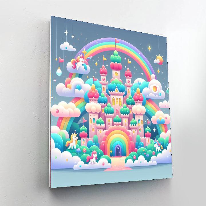 Whimsical Cloud Castle DIY Paint By Numbers