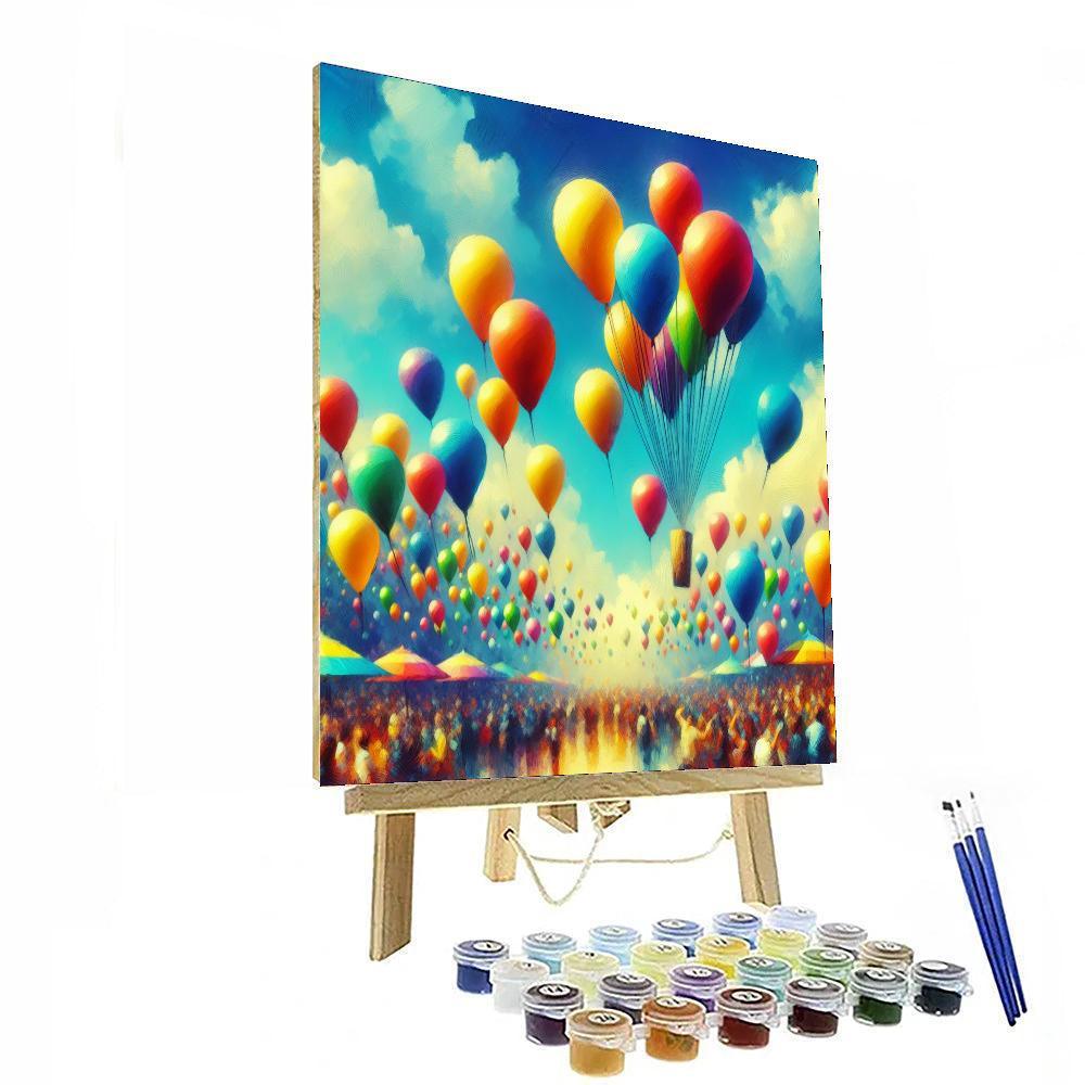 Rainbow Balloon Fiesta DIY Paint By Numbers