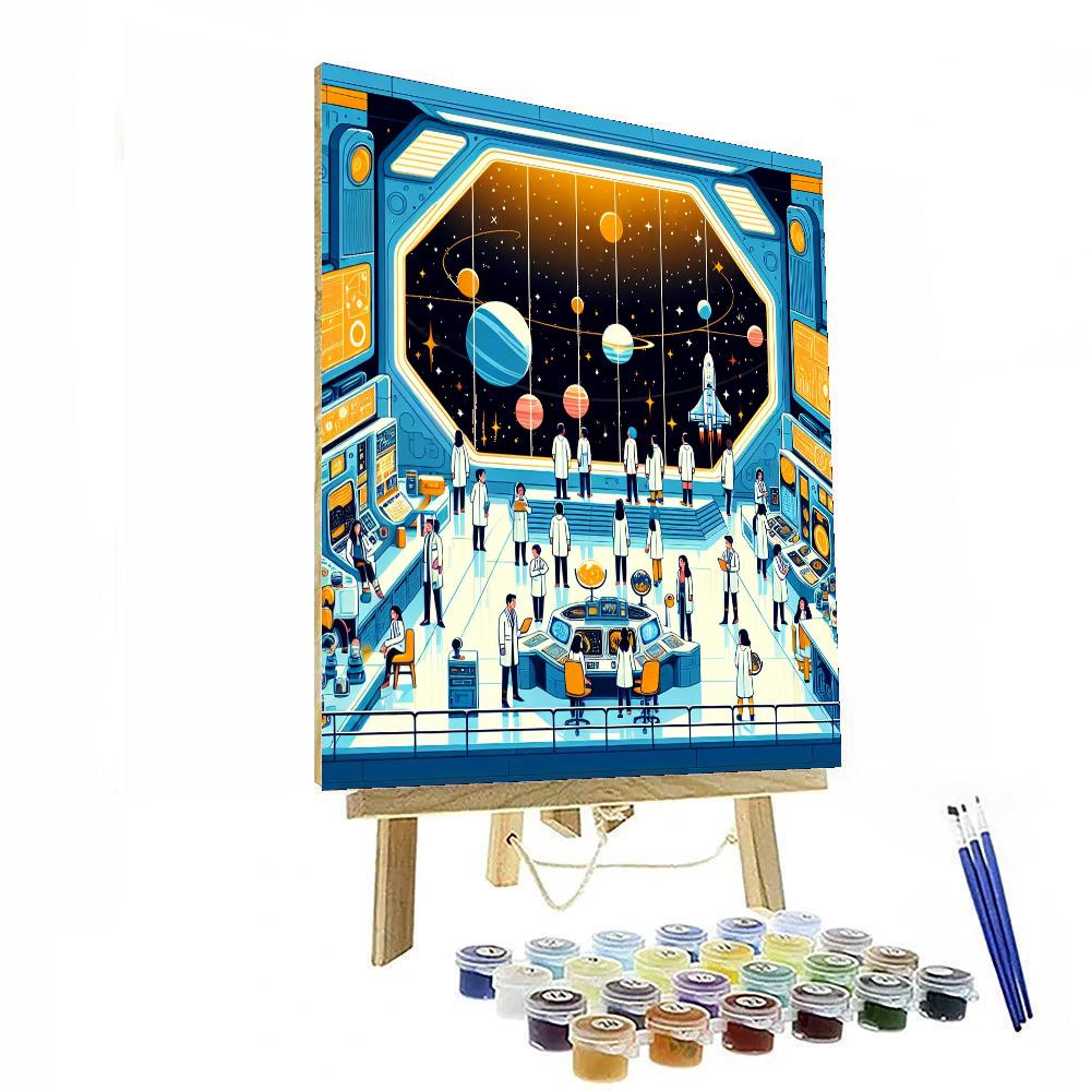 Outer Space Science Station Painting Number Kit