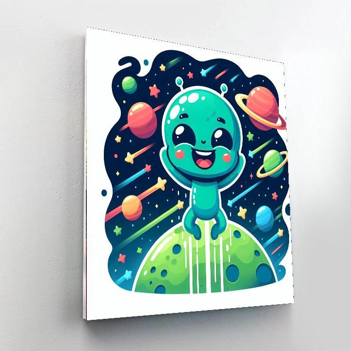 Bouncy Space Alien DIY Paint By Numbers