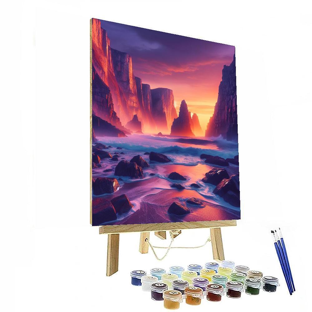 Sunset Serenade Over Cliffs Painting By Numbers Kit