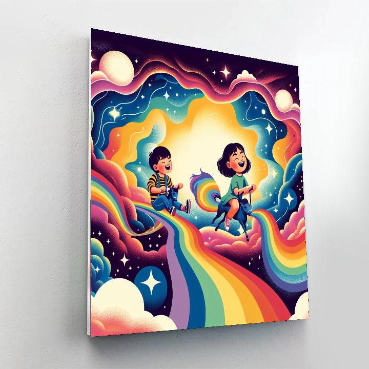Cosmic Rainbow Adventure Number Painting