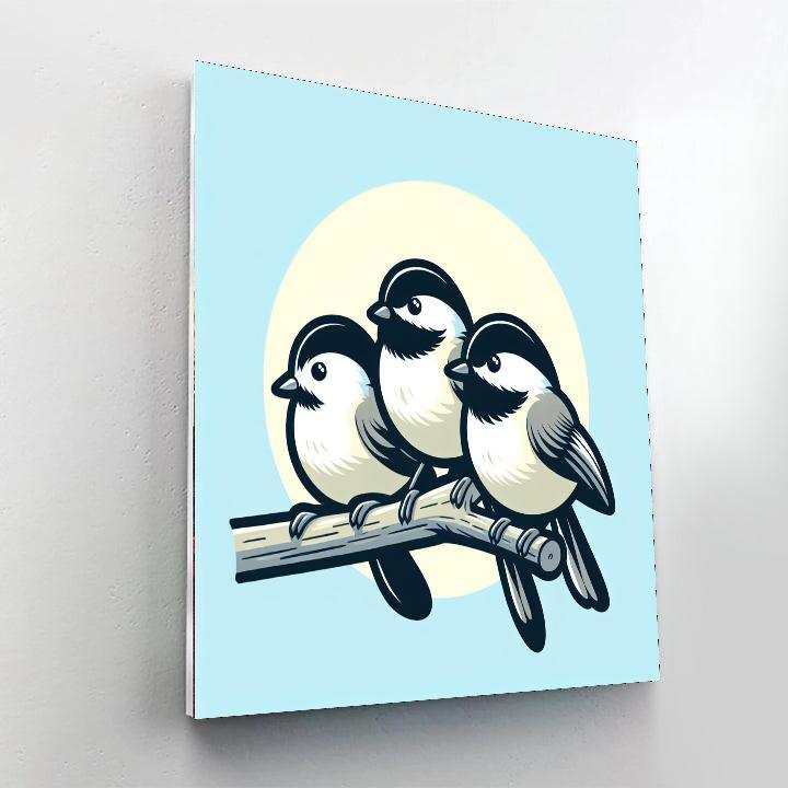 Chirpy Chickadee Chat Number Painting