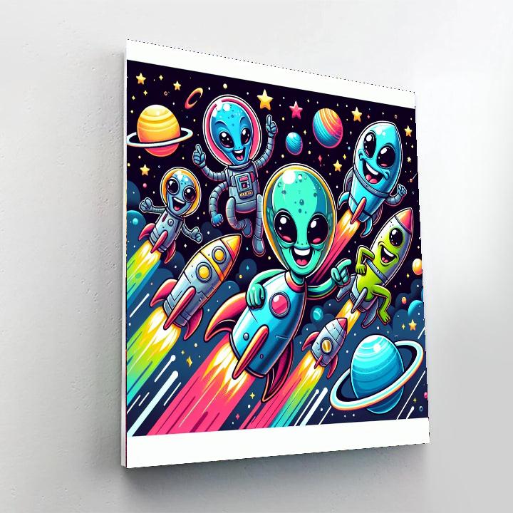 Super Silly Space Race Paint By Number