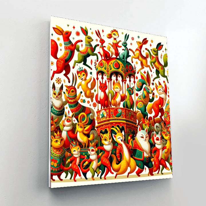 Funky Animal Parade Paint By Number