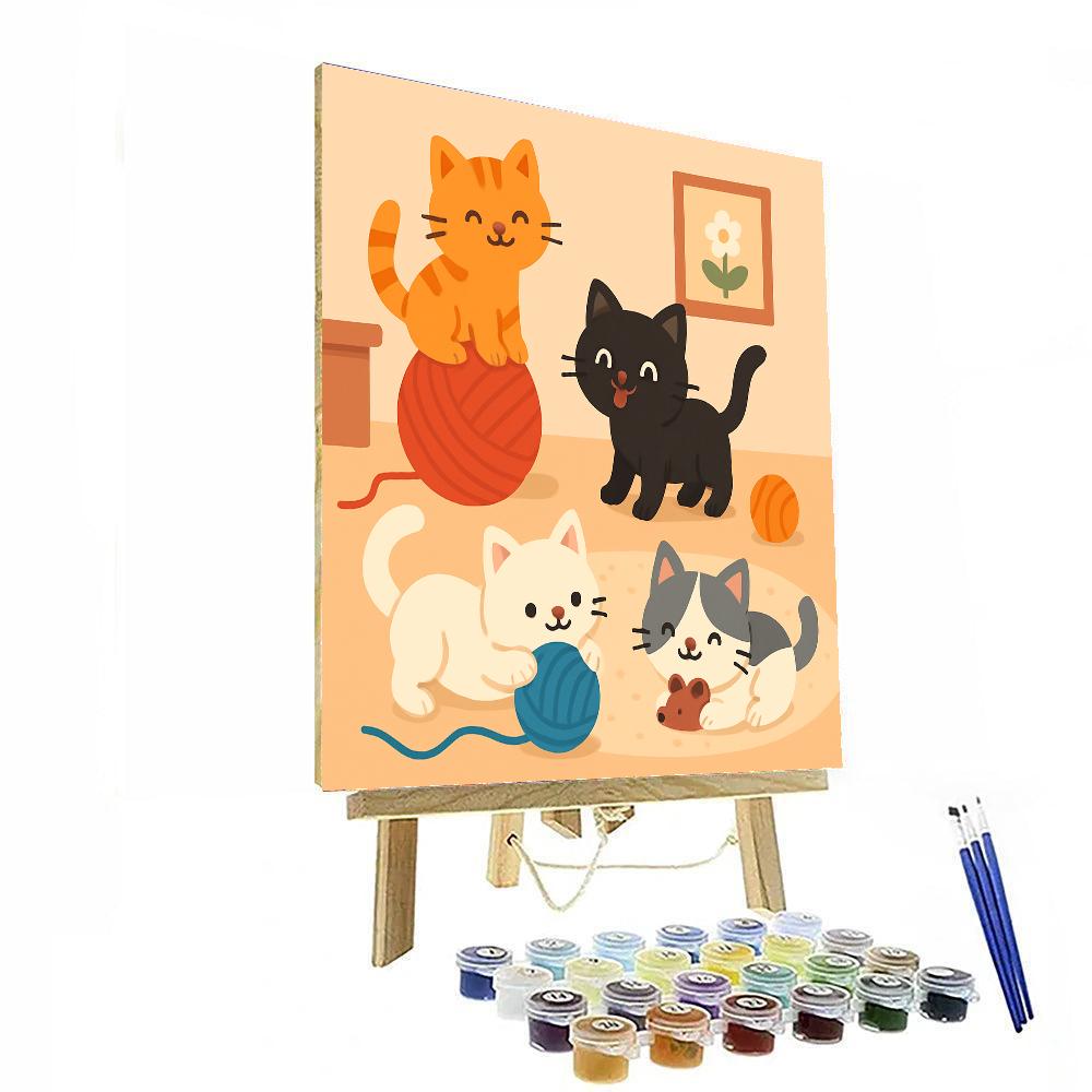 Adorable Kitten Kingdom Numbered Painting Kits