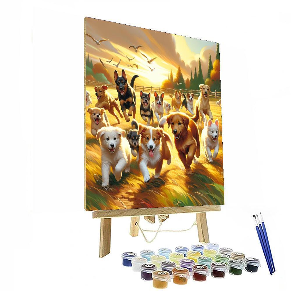 Playful Puppy Frolic Paint By Numbers Kits
