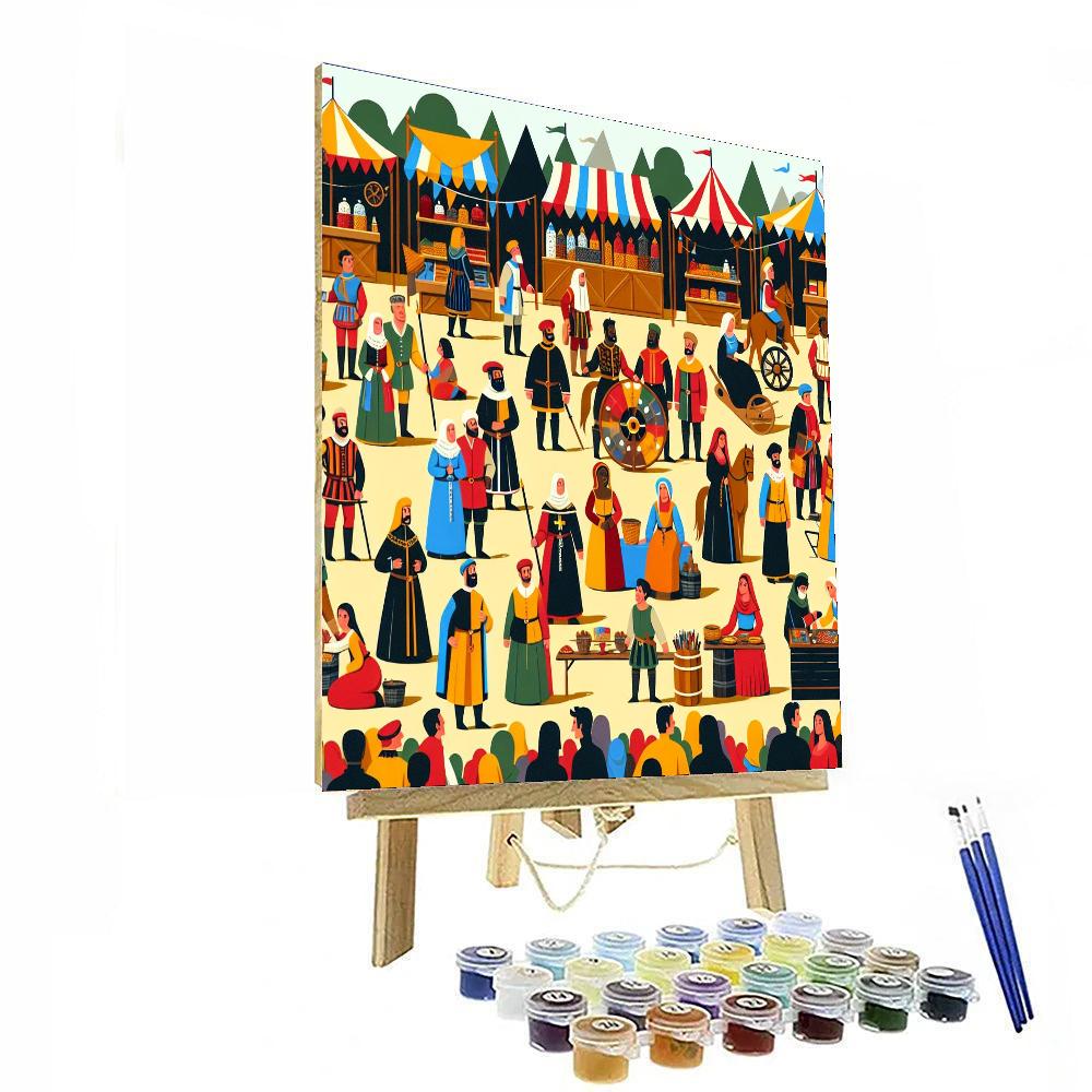 Medieval Fairground Festivities DIY Paint By Numbers
