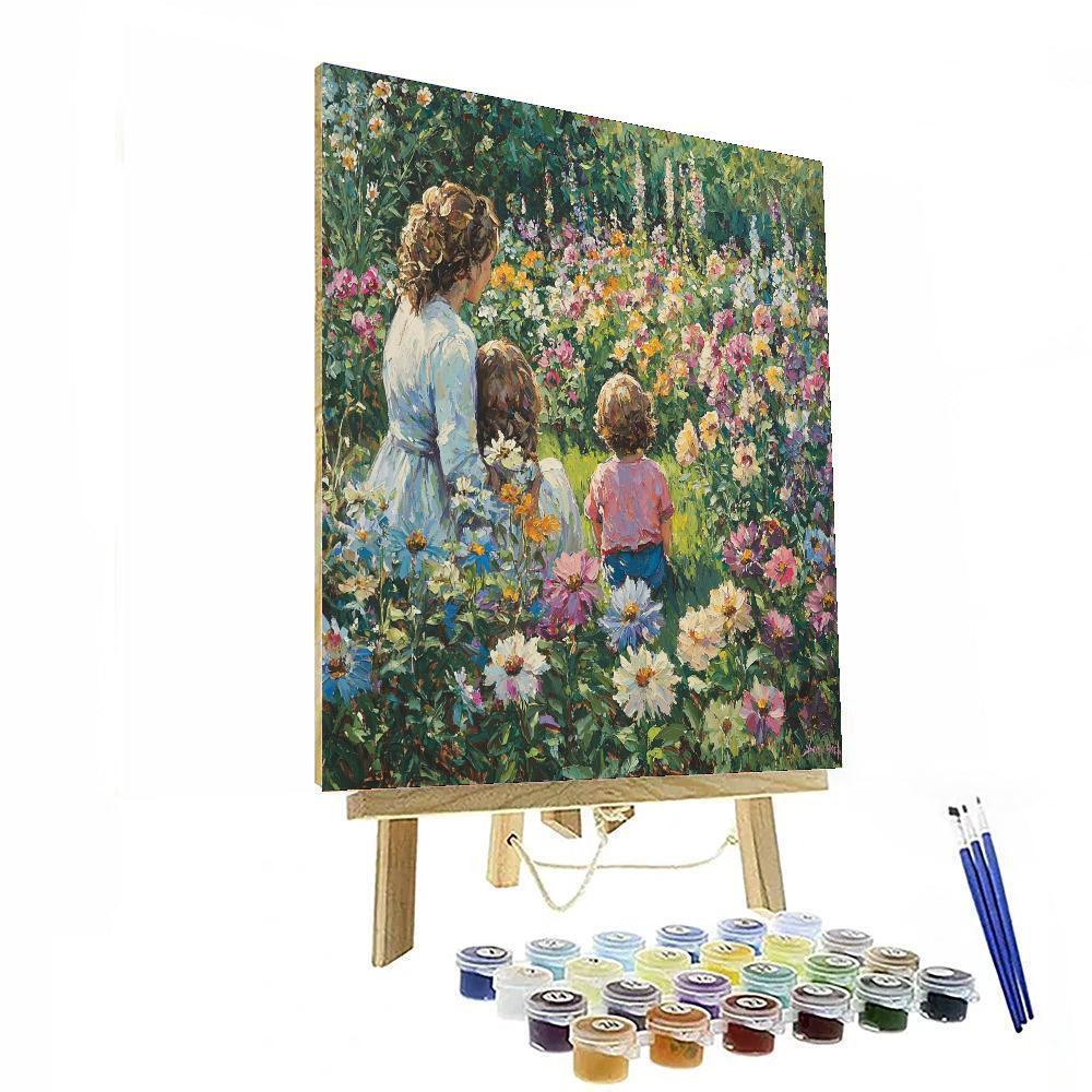 A Day In The Garden Painting Number Kit