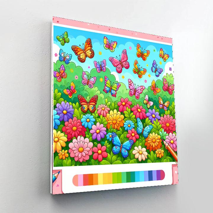 Garden Butterfly Dance DIY Paint By Numbers