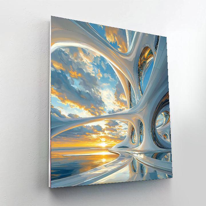Zaha Hadid Inspired Futuristic Skies  Number Painting
