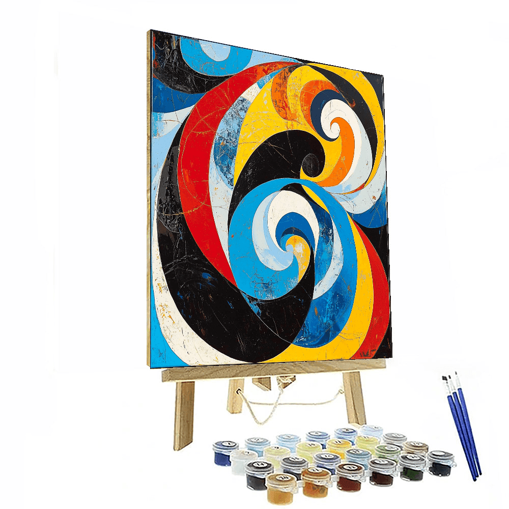 Pollock Inspired Dynamic Abstract Swirls - DIY Painting By Numbers Kit