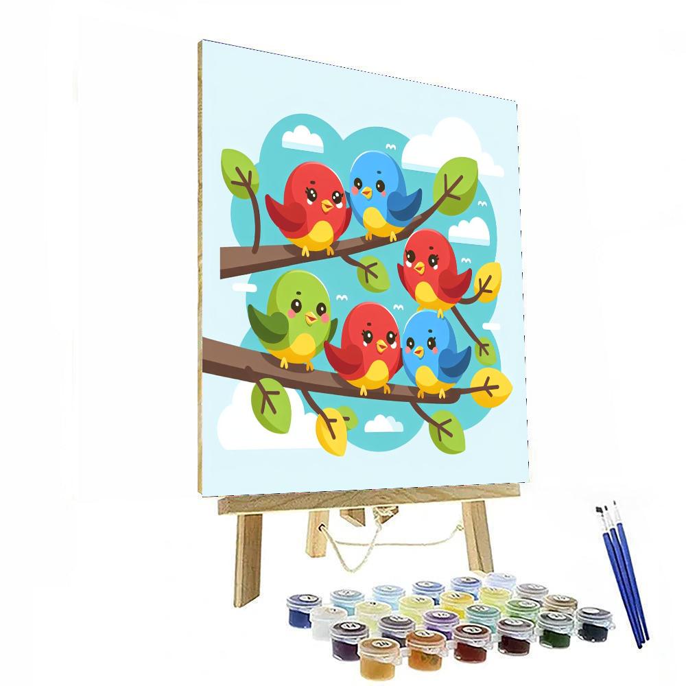 Colorful Birds Numbered Painting Kits
