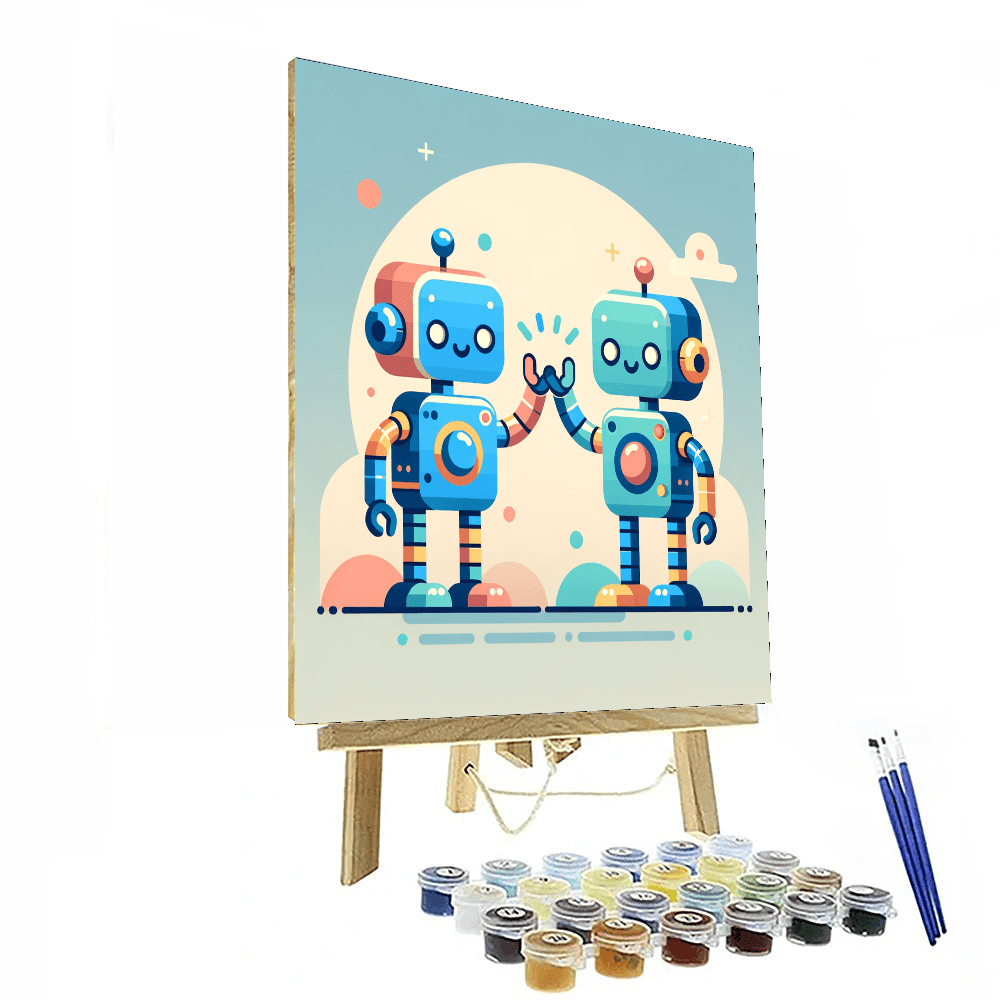 Whimsical Robot Friends Paint By Numbers