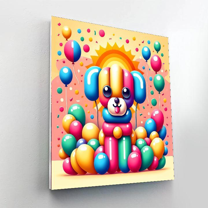 Bright Balloon Puppy Paint By Numbers Kits
