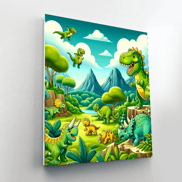 Playful Dino Land Paint By Number
