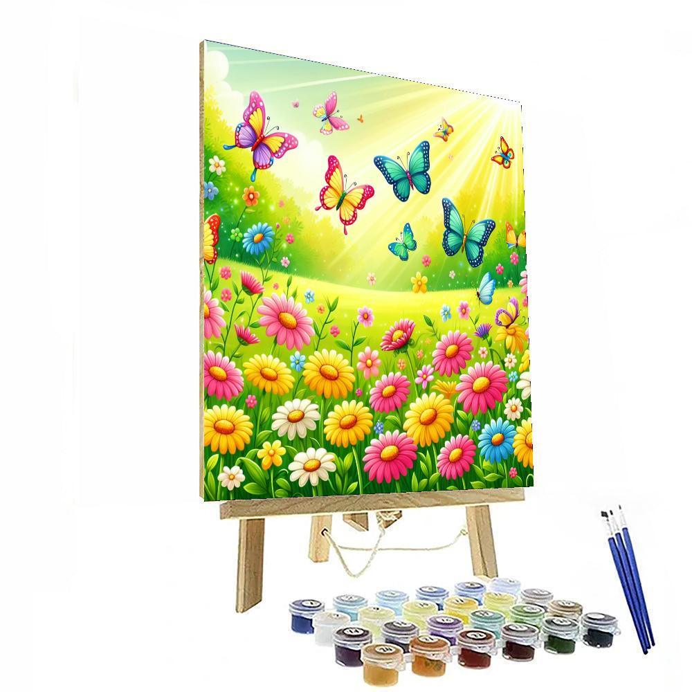 Dreamy Meadow Of Butterflies Numbered Painting Kits
