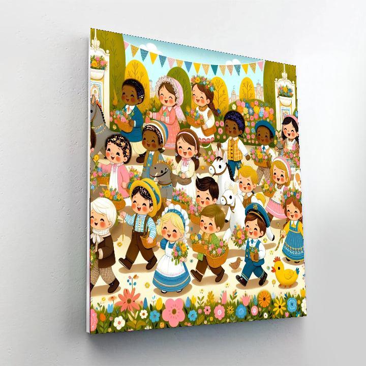Springtime Flower Parade Painting By Numbers Kit