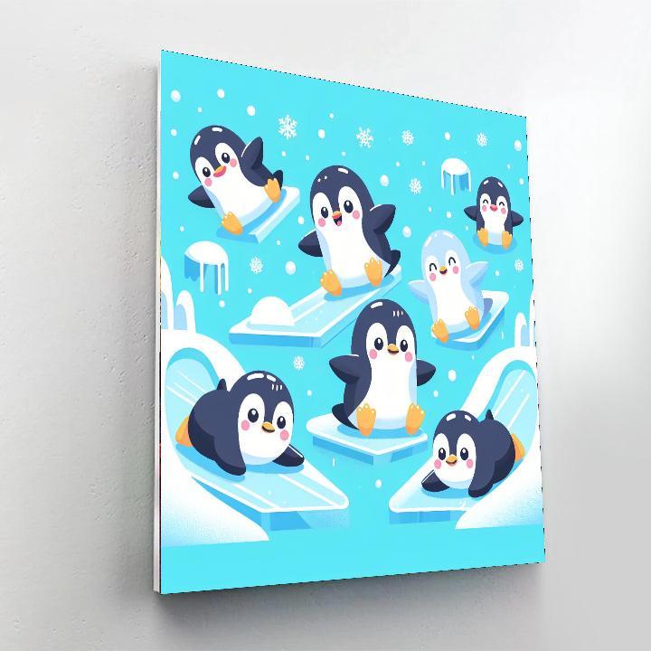 Playful Penguin Playground Paint By Color