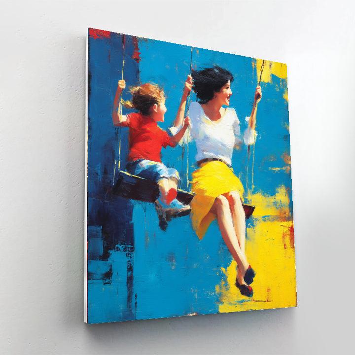 Mom And Me At The Playground Painting Number Kit