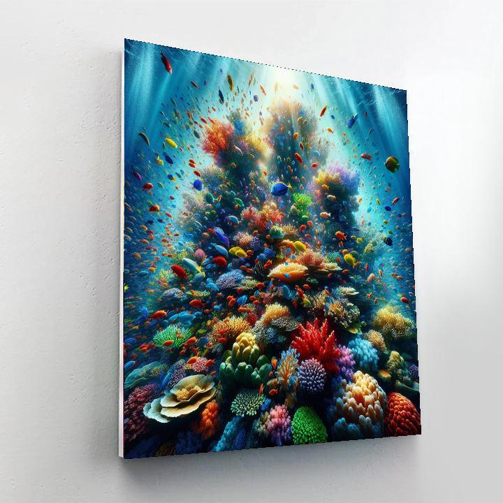 Vibrant Undersea Coral Numbered Painting Kits