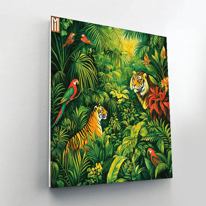 Henri Rousseau Inspired The Vibrant Jungle  Painting By Numbers Kit