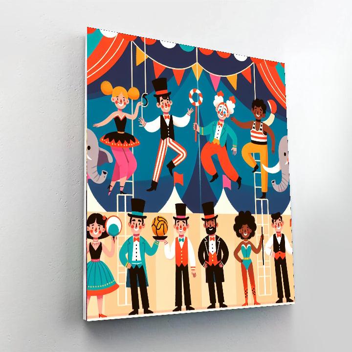 Cheerful Circus Carnival Paint By Numbers Art