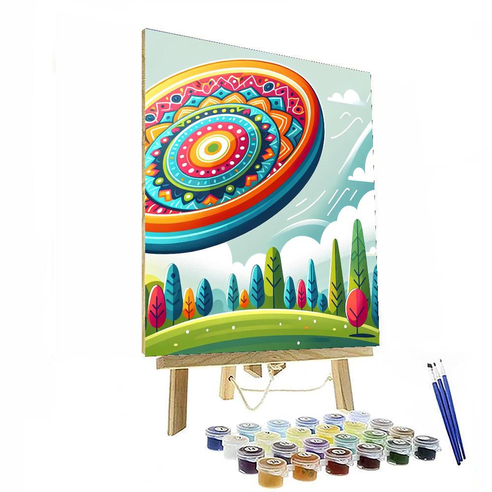 Flying Frisbee Paint By Numbers Art