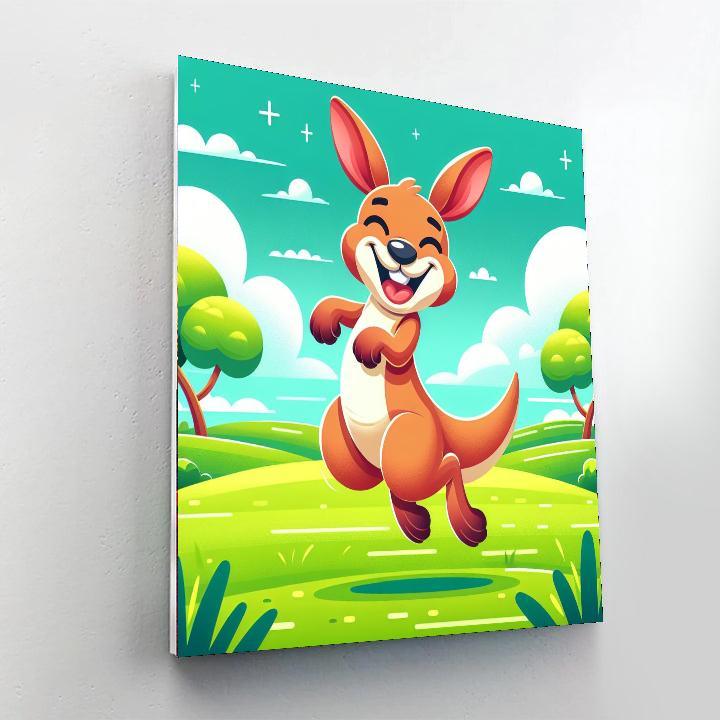 Energetic Kangaroo Painting By Numbers Kit
