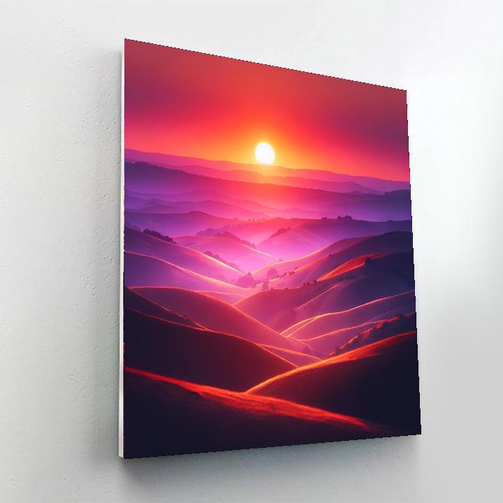 Ethereal Sunset Over Hills Paint By Numbers