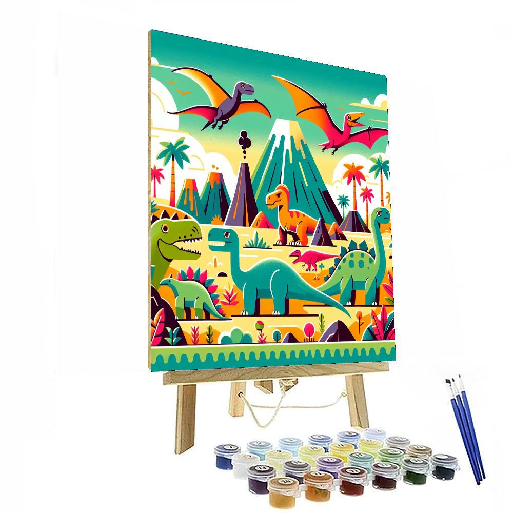Doodle Dino Painting Number Kit