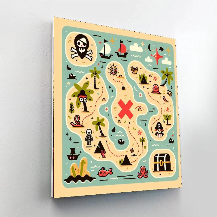 Adventurous Pirate Treasure Map Paint By Number