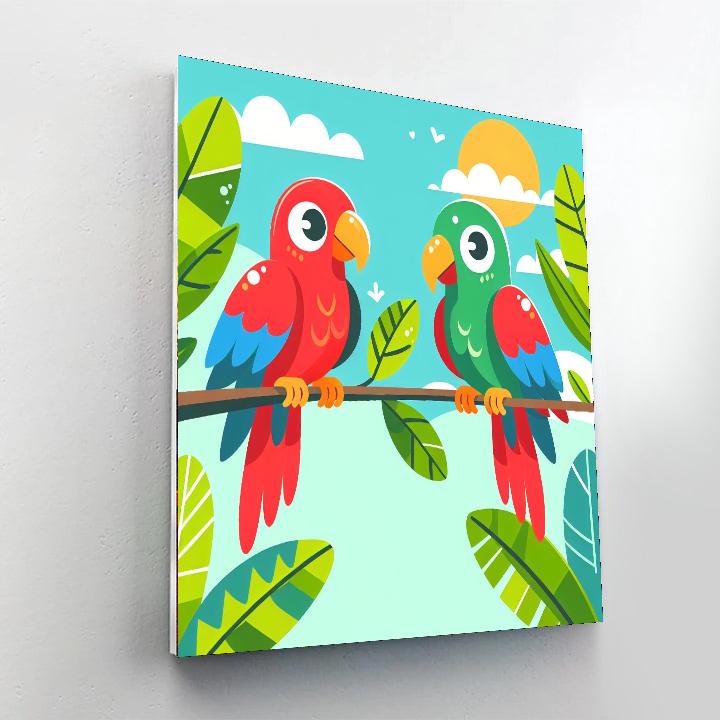Prismatic Parrots Paint By Numbers Art