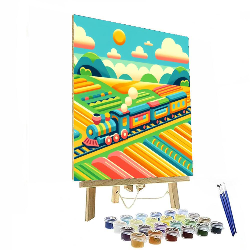 Terrific Trains On Track Number Painting