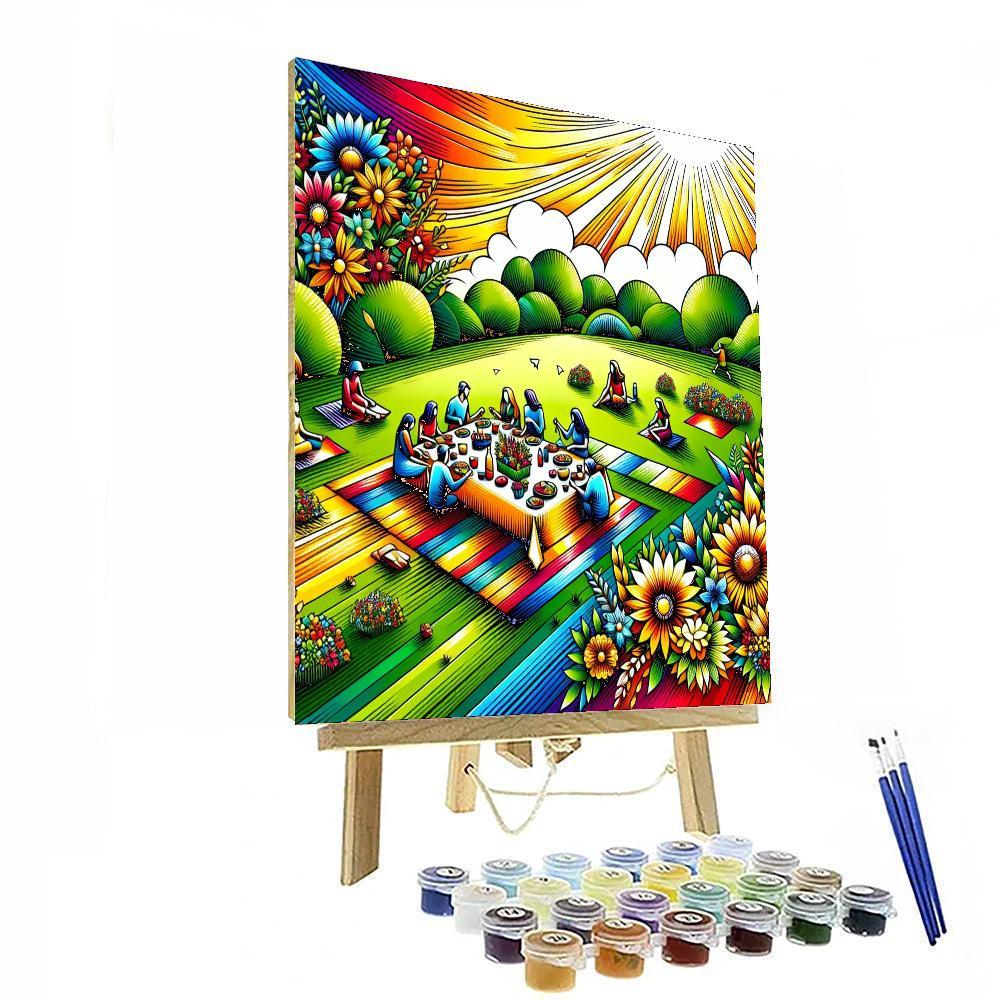 Cheerful Summer Picnic Paint By Number