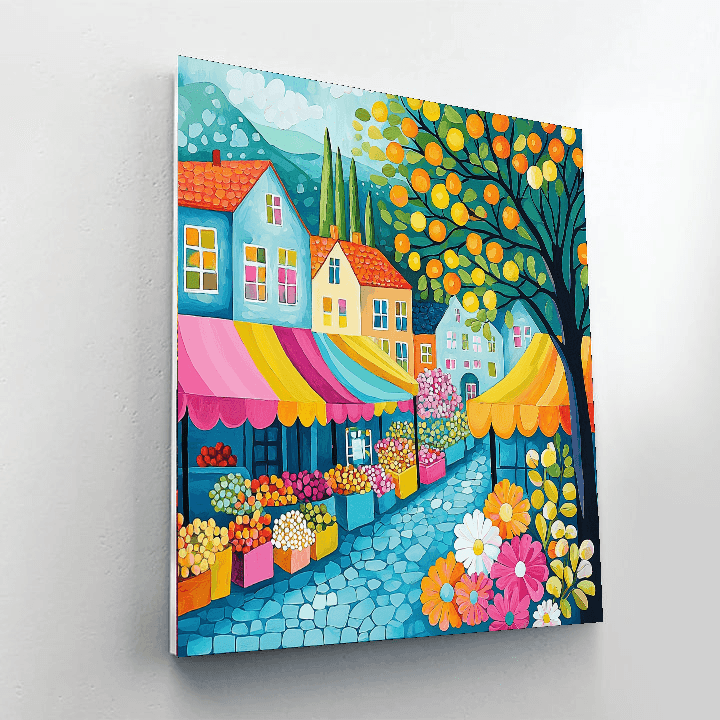 Marc Chagall Inspired Whimsical Market Day  Paint By Color
