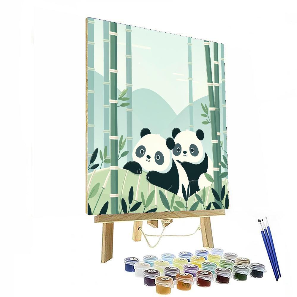 Panda's Peaceful Paradise Painting Number Kit
