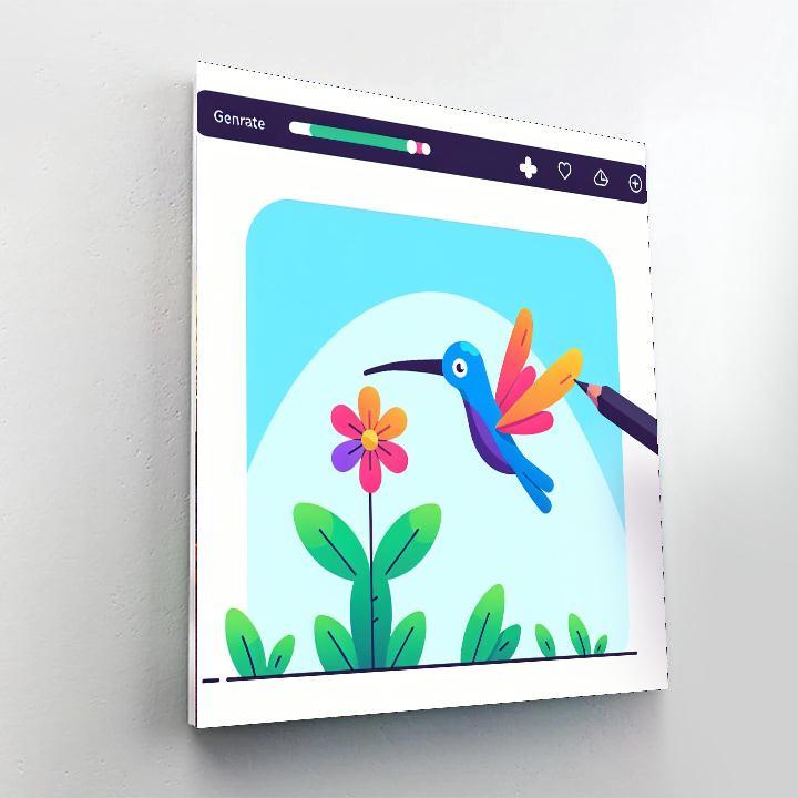 Hopping Hummingbird Paint By Color