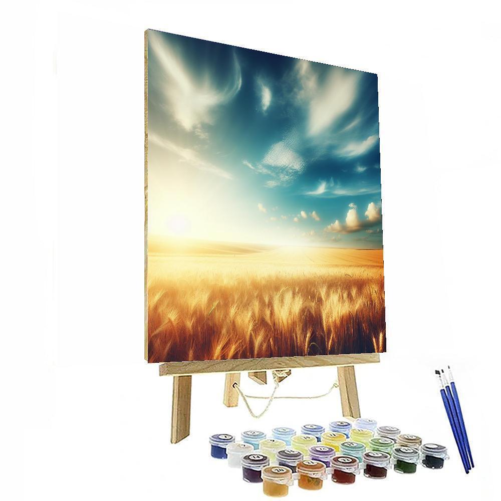 Golden Wheat Field Serenity Numbered Painting Kits