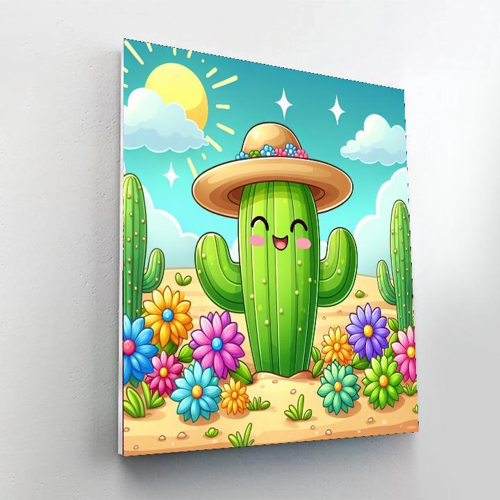 Whimsical Cactus Numbered Painting Kits
